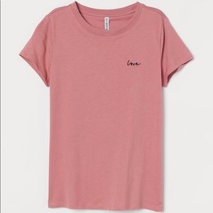 FREE ADD IF BUNDLED Pink Jersey Tee From H&M